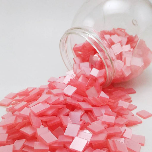 Resin mosaic tiles, 10x10 mm, Glossy DP Dark Pink
