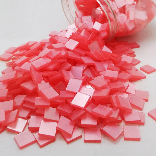 Resin mosaic tiles, 10x10 mm, Glossy DP Dark Pink