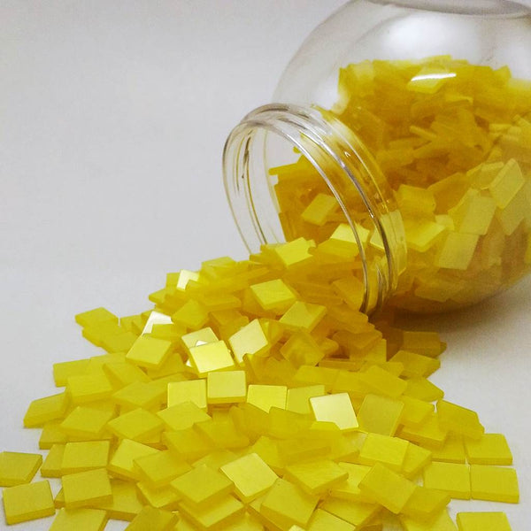 Resin mosaic tiles, 10x10 mm, Glossy DY Dark Yellow