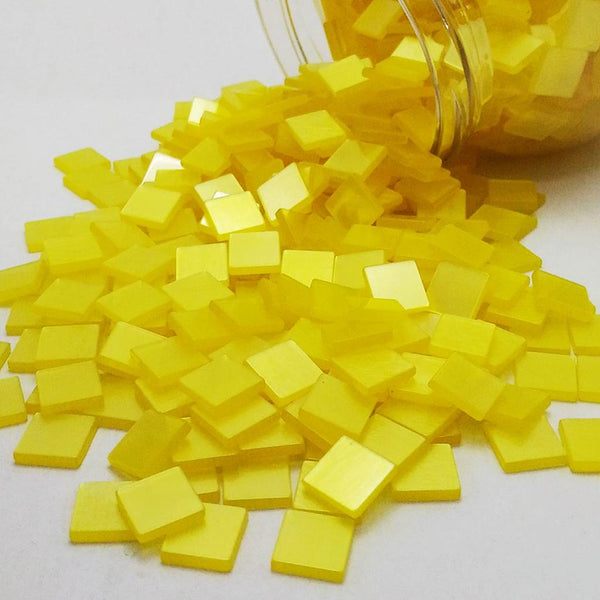 Resin mosaic tiles, 10x10 mm, Glossy DY Dark Yellow