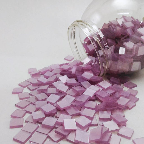 Resin mosaic tiles, 10x10 mm, Glossy LP Light Purple