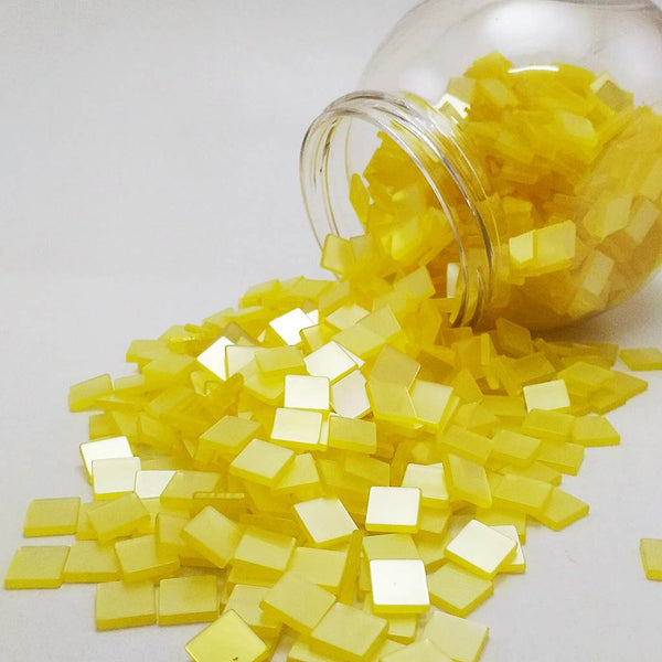 Resin mosaic tiles, 10x10 mm, Glossy LY Light Yellow