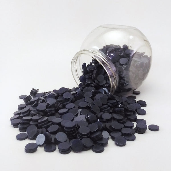 Resin mosaic tiles, Round 10 mm, Glossy Black