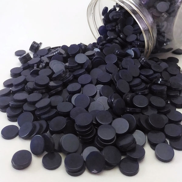Resin mosaic tiles, Round 10 mm, Glossy Black
