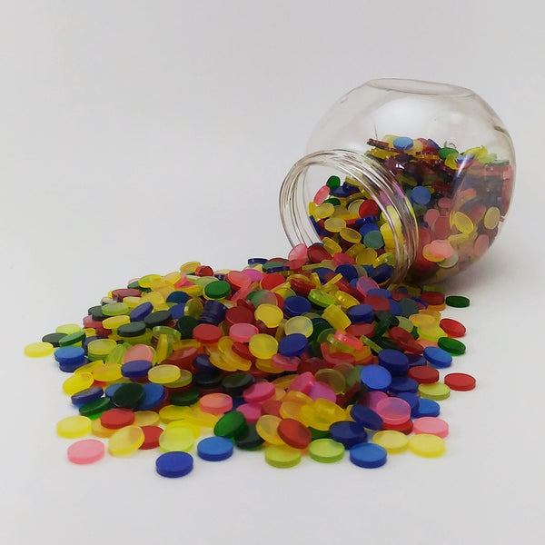 Resin mosaic tiles, Round 10 mm, Glossy Rainbow mixes