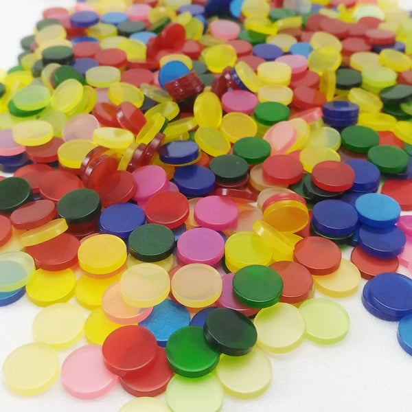 Resin mosaic tiles, Round 10 mm, Glossy Rainbow mixes
