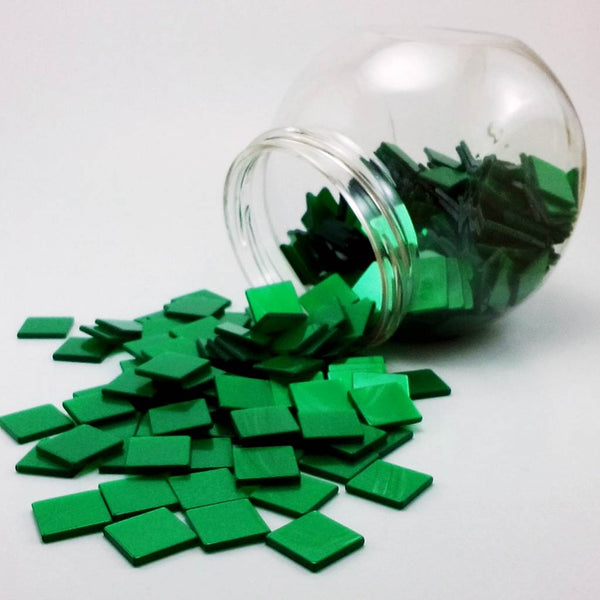 Resin mosaic tiles, 15x15 mm, Glossy DG Dark Green