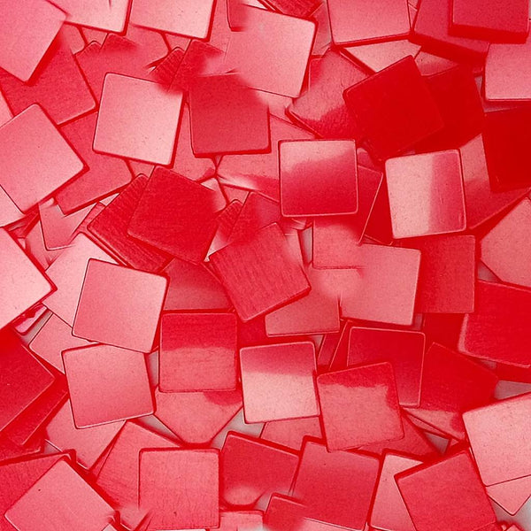 Resin mosaic tiles, 15x15 mm, Glossy LR Light Red