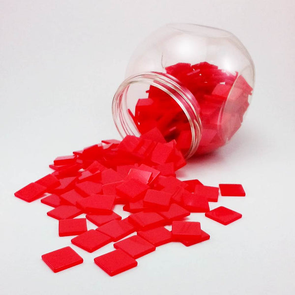 Resin mosaic tiles, 15x15 mm, Glossy LR Light Red