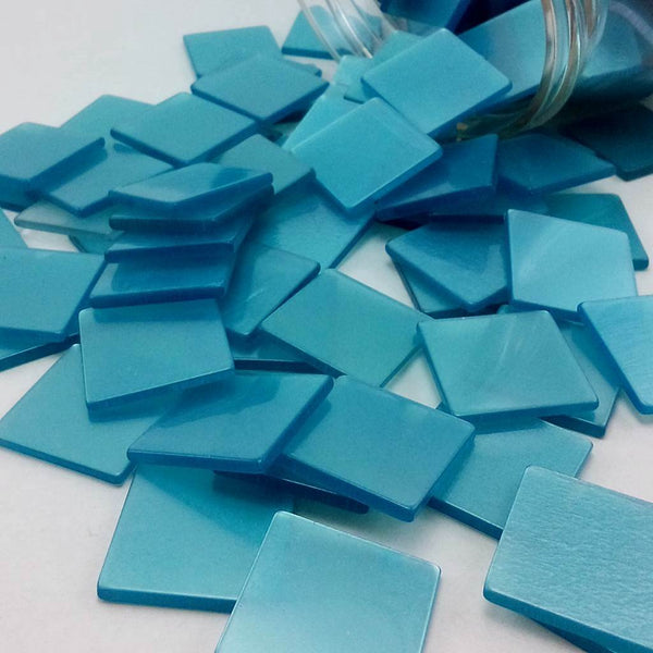 Resin mosaic tiles, 20x20 mm, Glossy BL Blue