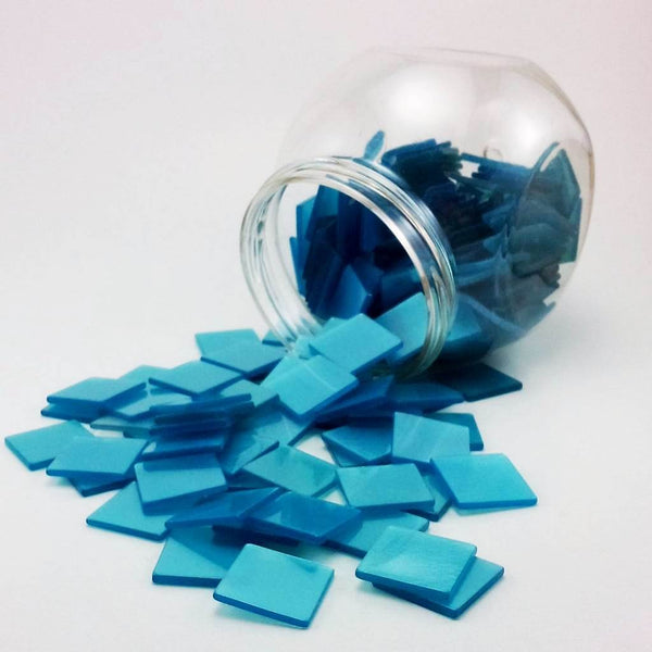 Resin mosaic tiles, 20x20 mm, Glossy BL Blue