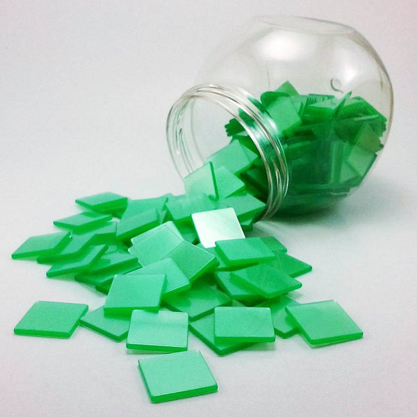 Resin mosaic tiles, 20x20 mm, Glossy DG Dark Green