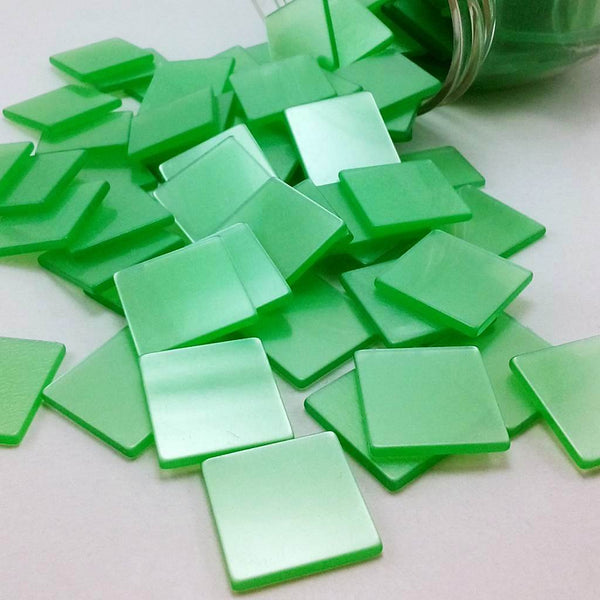 Resin mosaic tiles, 20x20 mm, Glossy DG Dark Green