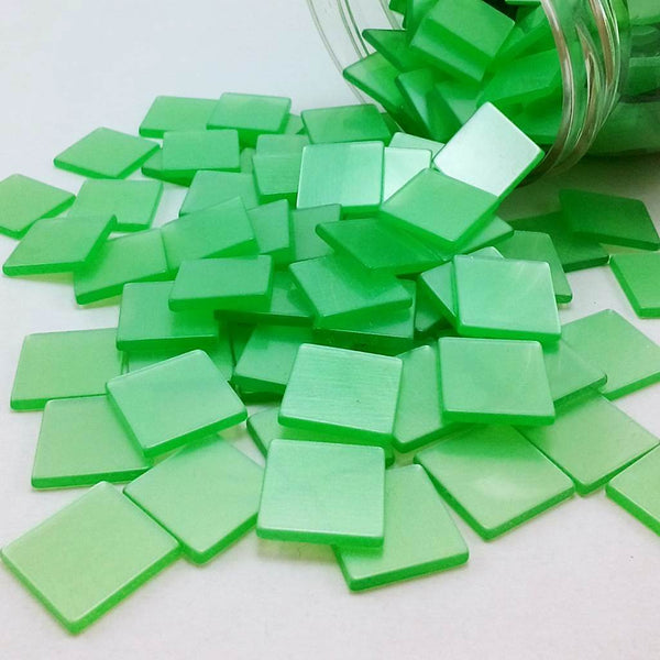 Resin mosaic tiles, 20x20 mm, Glossy LG Light Green