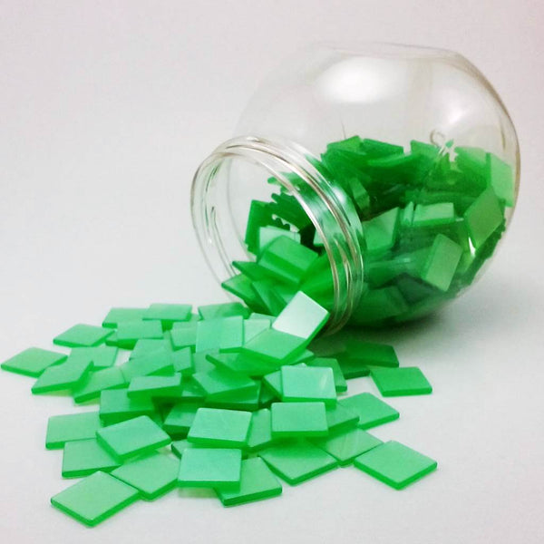Resin mosaic tiles, 20x20 mm, Glossy LG Light Green
