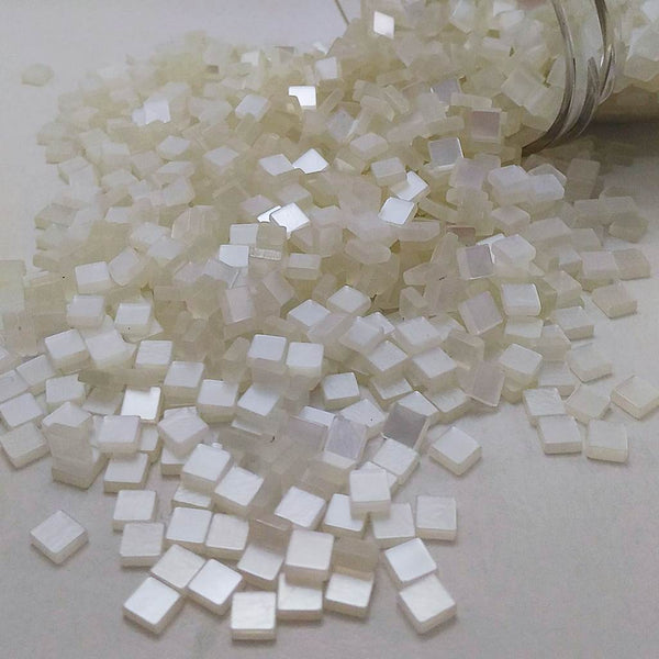 Resin mosaic tiles, 5x5 mm, Glossy 010 White