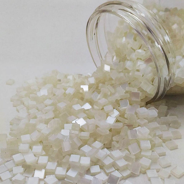 Resin mosaic tiles, 5x5 mm, Glossy 010 White