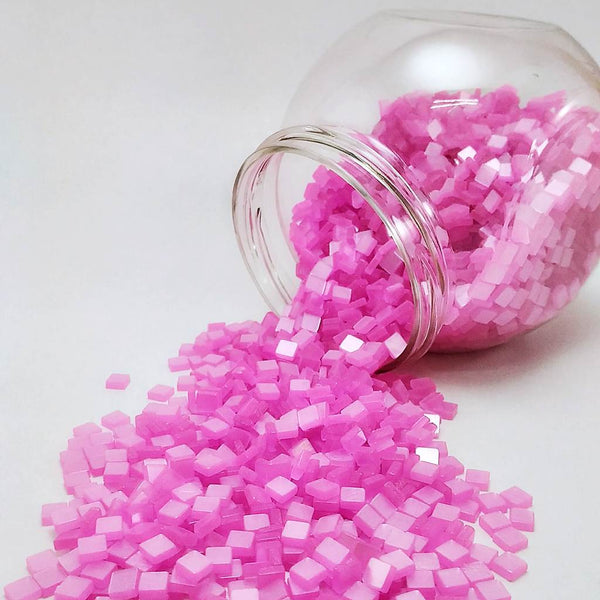 Resin mosaic tiles, 5x5 mm, Glossy 216 Sacket Pink