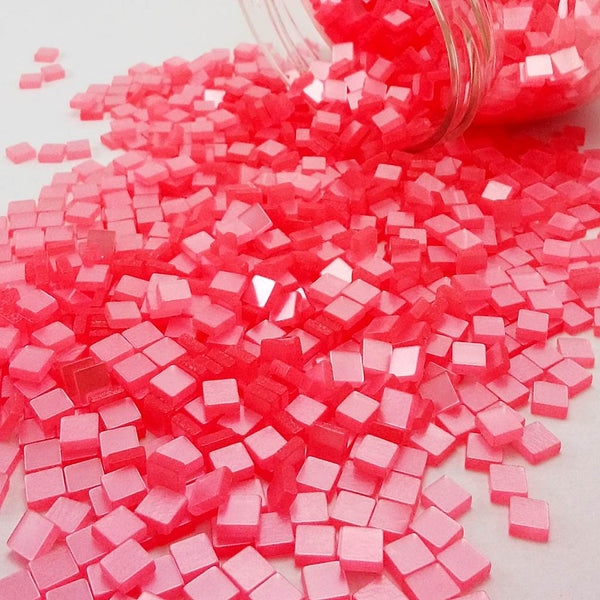 Resin mosaic tiles, 5x5 mm, Glossy 255 Almond Blossom