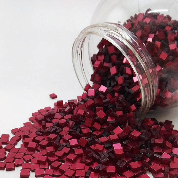 Resin mosaic tiles, 5x5 mm, Glossy 304 Burgundy