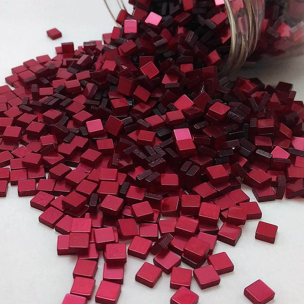 Resin mosaic tiles, 5x5 mm, Glossy 304 Burgundy