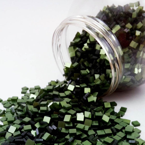 Resin mosaic tiles, 5x5 mm, Glossy 433 Mosstone