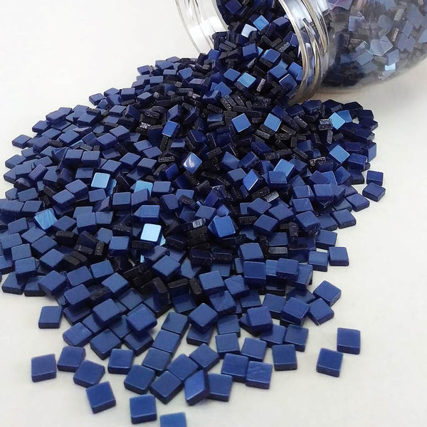 Resin mosaic tiles, 5x5 mm, Glossy 542 Sapphire