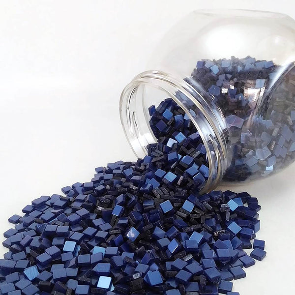 Resin mosaic tiles, 5x5 mm, Glossy 542 Sapphire