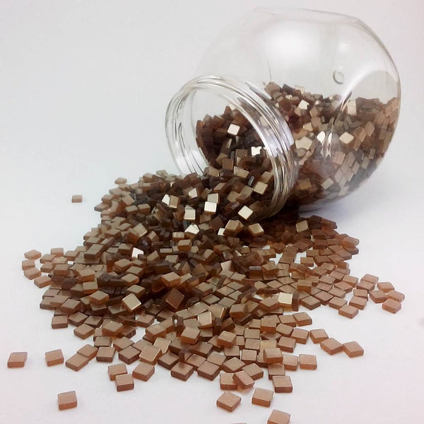 Resin mosaic tiles, 5x5 mm, Glossy 819 Natural