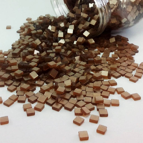 Resin mosaic tiles, 5x5 mm, Glossy 819 Natural