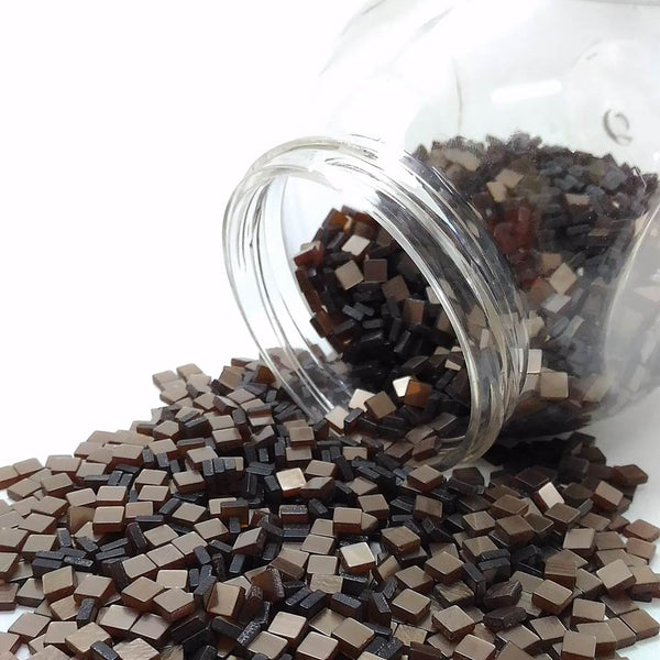 Resin mosaic tiles, 5x5 mm, Glossy 820 Brown Patina