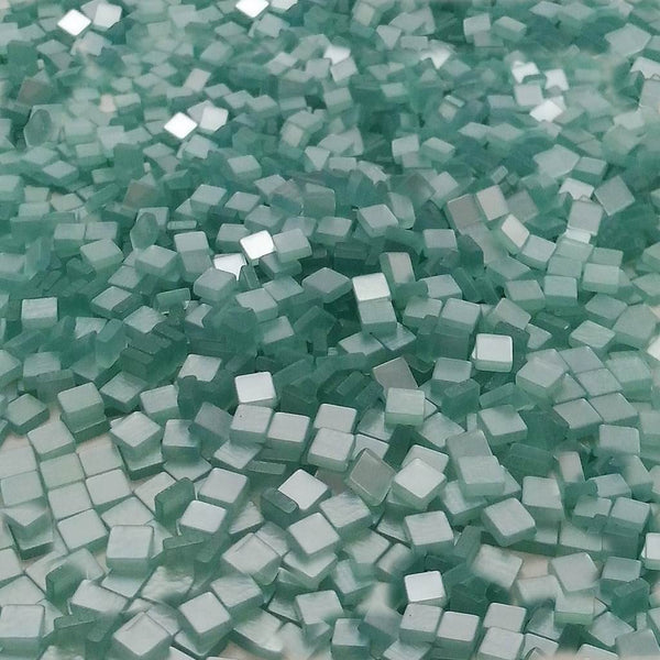 Resin mosaic tiles, 5x5 mm, Glossy TL Teal
