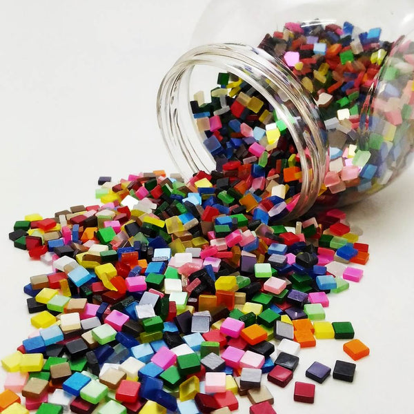 Resin mosaic tiles, 5x5 mm, Glossy party mixes