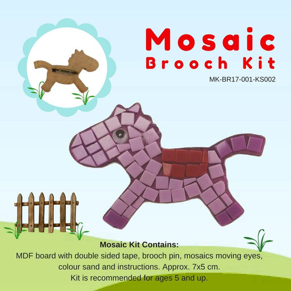 Mosaic brooch kit, Horse