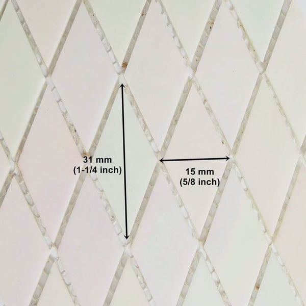 Iridescent glass mosaic tiles, Diamond, Pearl White