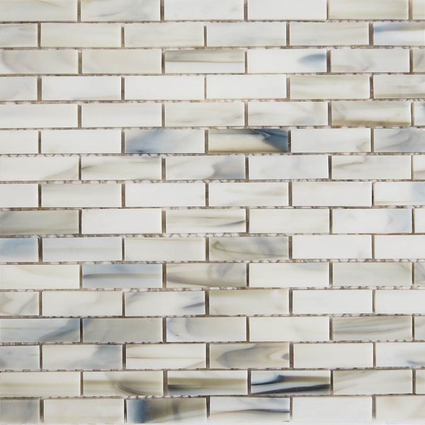 Iridescent glass mosaic tiles, 9x28 mm, Graymist