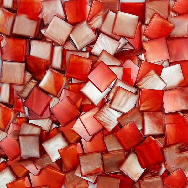 Resin mosaic tiles, 15x15 mm, Kerei 365 Nectarine