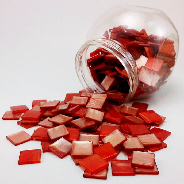 Resin mosaic tiles, 15x15 mm, Kerei 365 Nectarine