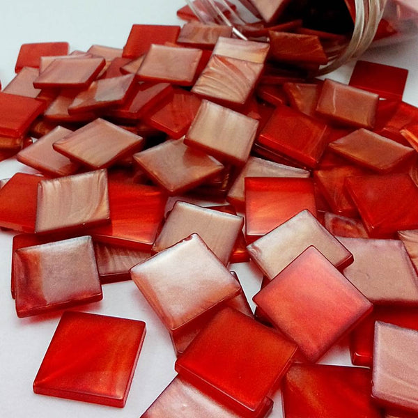 Resin mosaic tiles, 15x15 mm, Kerei 365 Nectarine