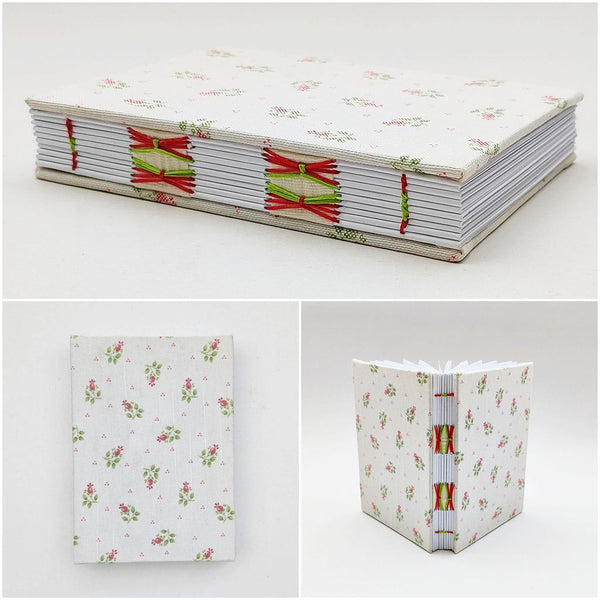 Handmade Coptic stitch / Kettle stitch binding - A6 book journal / Classic Mini Flowers