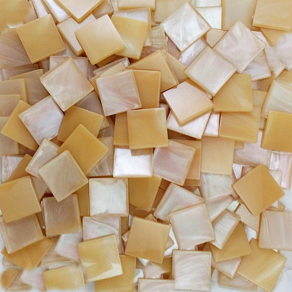 Resin mosaic tiles, 15x15 mm, La Concha 103 Goldlip
