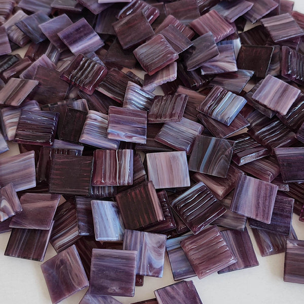 Vitreous glass mosaic tiles, 20x20 mm, Opaque Rosewine