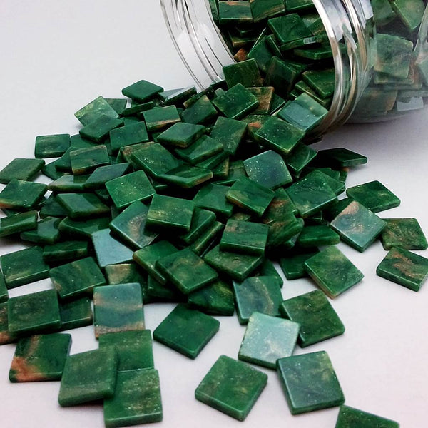 Resin mosaic tiles, 10x10 mm, Marble 407 Sea Spary