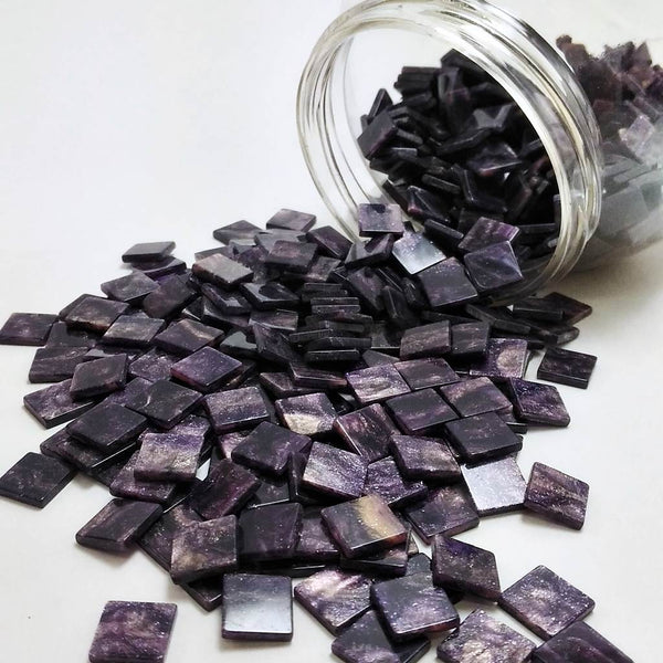 Resin mosaic tiles, 10x10 mm, Marble 662 Purple Velvet