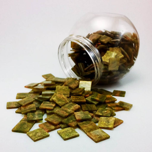 Resin mosaic tiles, 15x15 mm, Marble 101 Antiqua Moss