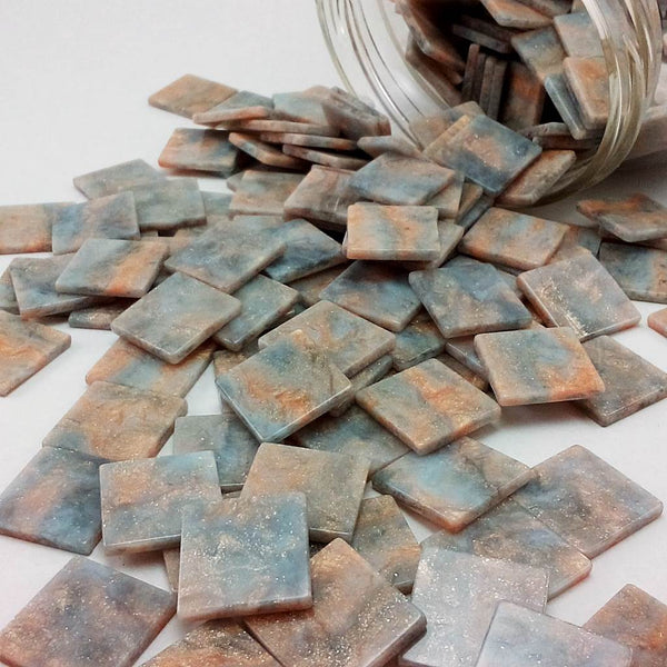 Resin mosaic tiles, 15x15 mm, Marble 904 Graymist