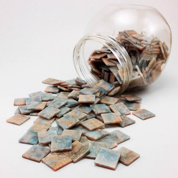 Resin mosaic tiles, 15x15 mm, Marble 904 Graymist