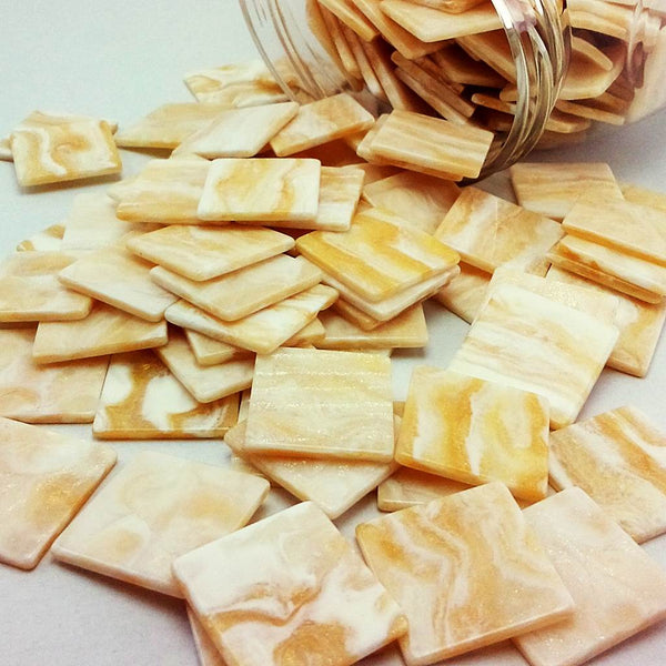 Resin mosaic tiles, 20x20 mm, Marble 102 Pristine