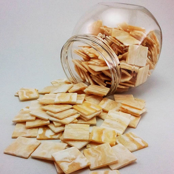 Resin mosaic tiles, 20x20 mm, Marble 102 Pristine