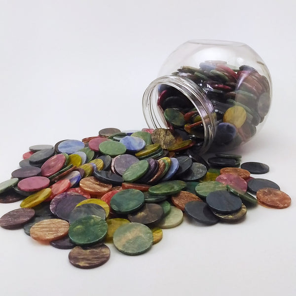 Resin mosaic tiles, Round 20 mm, Marble garden mixes